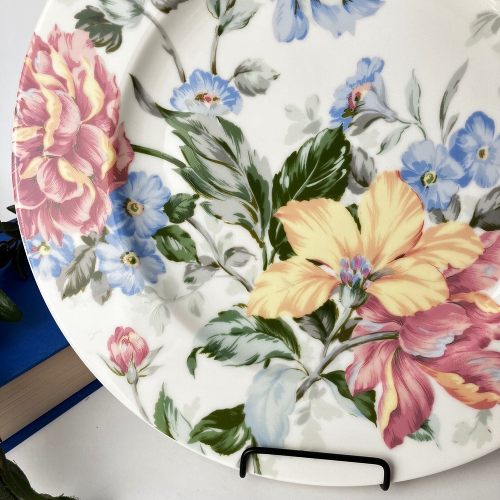 Oscar de la Renta Dinner Plate English Tapestry LF005 12in Ivory Floral China - Picture 7 of 11